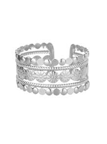 1PC Stainless Steel Multi-Layer Sun Bracelets For Women Gold Color Opening Sun Bangle Wedding Party Classic Jewelry Gift
