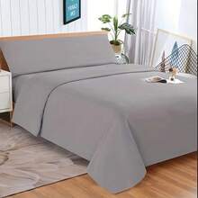 Three-Piece Set Of 100% Washed Sheets With An Ultra-Soft And Lint-Free Feel, Suitable For Beds Of Sizes 90, 105, 135, 150 And 200, Including Fitted Sheet + Flat Sheet And Pillowcases - 黑色 - 查看 4
