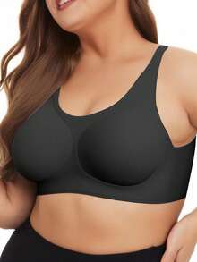 3PCS EssElegance Plus Size Push-Up Seamless Bra - Adjustable Straps & Wire-Free Support For Daily Wear, Ultra-Soft Breathable Fabric - Multicolor - View 3