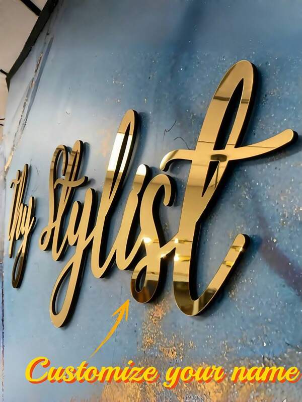 1 Pieza de Arte de Pared Acrílico Personalizable - Personaliza con tu texto, 12 colores para elegir, diseño de corte láser de alta calidad, perfecto para decoración de bodas, decoración del hogar, decoración de fiestas, decoración de oficinas, decoración de bares, decoración de clubes, sala de estudio, vestidor, decoración de pared única, gran regalo para familiares y amigos