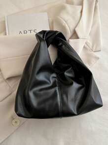 Fashionable And Versatile Texture Solid Color New PU Shoulder Bag, Casual And Simple Texture Baguette Small Bag, Women's Bag