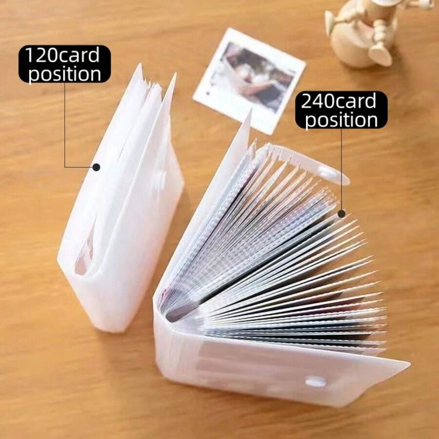 Álbum de fotos transparente de alta capacidad de 3 pulgadas para 120/240 tarjetas, álbum de bolsillo para fotos instantáneas, álbum para memorabilia de estrellas/celebridades, álbum de almacenamiento de tarjetas/entradas/postales, adecuado como tarjetero diario/de negocios para hombres y mujeres, regalo y uso personal