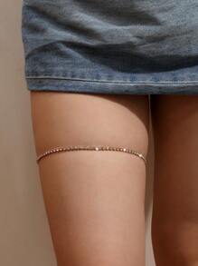 1 Stück einfache Frauenbeinkette mit vollständigen Kristallen, lässiger Strandbekleidungs-Beinschmuck, sexy Beinkette