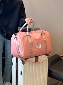 1 pieza Bolso deportivo de mujer con compartimento para mojado y seco, bolso de viaje de gran capacidad con correa para el hombro, adecuado para fitness, viajes, ir al trabajo