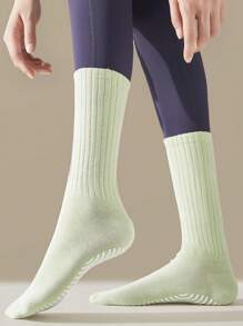 6 Pairs Women Sports Yoga Mid-Calf Socks, Women Pilates Non-Slip Yoga Socks For Dance, Gym, Workout, Ankle Socks