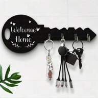 Bohemian Style Wooden Key Rack With Shelves And Hooks - Easy To Install, Space-Saving Wall-Mounted Organizer For Keys, Coats, Etc. - Suitable For Entrances, Kitchens, Offices, Key Racks