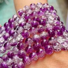 80-320件/包 10毫米纯色/混色裂纹玻璃珠/裂纹花玻璃珠珠宝制作配件