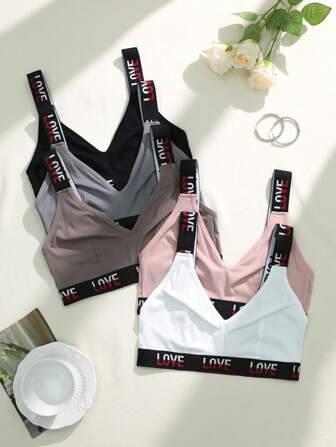 5 יחידות אלחוטי נוח, חזיית מכתב ללא רפידה לנשים