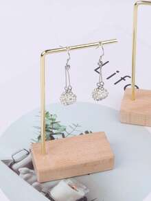 1 pieza Soporte circular de exhibición de joyas con marco de metal para anillos, aretes y otros adornos, adecuado para mostrador, transmisión en vivo y accesorios de fotografía, organizador de almacenamiento para mujeres, esencial de viaje, regalo de regreso a clases - Multicolor - Ver 4