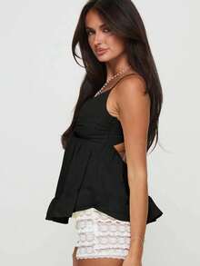 Sexy Twist Front Cutout Back Camisole, New Summer Design - Black - View 5