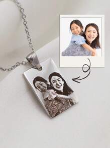 1 pieza Collar con foto rectangular personalizado y grabado con retrato minimalista | Collar con cruz y foto personalizada de acero inoxidable | Collar con cruz rectangular y foto conmemorativa | Regalo personalizado | Collar de amiga | Collar hecho a mano | Collar personalizado | Regalo de aniversario | Regalo personalizado | Regalo para la madre | Regalo para la novia | Collar minimalista | Regalo de cumpleaños | Regalo de boda | Regalo conmemorativo | Collar con foto grabada personalizada