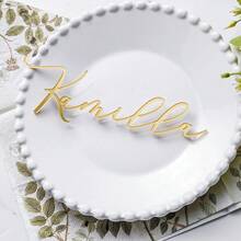 Custom Wedding Place Card , Personalized Name Plates For Wedding , Wood Names , Table Decor Luxury Wedding, Laser Cut Names Tags, Wedding Gifts, Wedding Accessories, BridemaidsGift, Christmas Gift, Christmas Decor, Thanksgiving Gift, New Year Gift, Party Decor - Multicolor - View 5