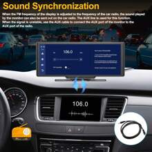 9.3inch Portable Car Screen With Wireless Apple Carplay Android Auto Mirror Link Dash Cam Front And Rear Reversing Monitor 1080P Backup Camera Split Screen/DVR Loop Recording/Voice Control/Bluetooth