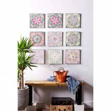 24PCS- Nrdic Bohemian Style Home Tile, Self-Adhesive Wall Stickers, Peel And Stick Wallpaper, Kitchen Bathroom Bedroom Living Room Dining Room, Waterproof, Oil And Moisture Proof, Decorative Tile Stickers, Wall Renovation Floor Stickers For Home Decor