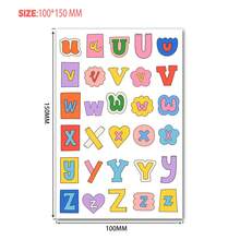 8 piezas de pegatinas con letras del alfabeto de dibujos animados lindos, calcomanías autoadhesivas reutilizables para portátiles, teléfonos y talla grande - colores surtidos, útiles escolares, de vuelta a la escuela - Multicolor - Ver 2