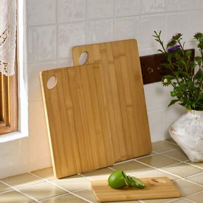 Cirelle Tabla(s) de corte de bambú de 1 pieza/conjunto (grande, mediana, pequeña) o tabla de queso, bandeja, tabla de pan, tabla de frutas, tabla de carne para alimentos, cocina, viajes, utensilios de cocina, herramientas de cocina, cosas de la cocina.