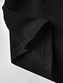 Haut moulant à manches longues pour femme, t-shirt 100 % coton, style printemps-été, gris - Noir - Voir 6