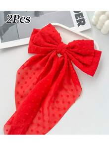 1/2 件蝴蝶结装饰窗帘绑带，大蝴蝶结发夹，丝缎发夹超大 - 彩色 - 查看 21