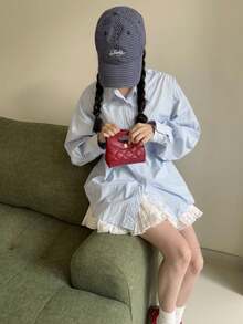 New Quilted Mini Handbag, Contrast Color Small Crossbody Bag, Lipstick Clutch, Evening Mini Bag - A - View 7