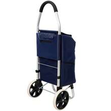 Shopping Trolley With Wheels,Trolley Black Foldable Shopping Cart,Removable Shopping Oxford Waterproof Bag,Black - Màu xanh lam - Xem 7