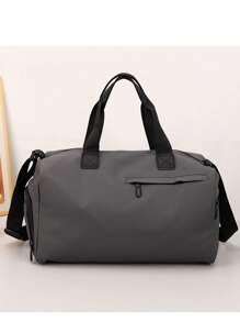 Sac fourre-tout imperméable pour hommes, avec un compartiment à chaussures indépendant, grand sac à bandoulière noir de grande capacité, sac à bandoulière, bagage de couleur unie simple, multifonctionnel, pour les étudiants, les adolescents, les étudiants de première année, la dortoir universitaire, pratique, retour à l'école, vacances, voyage