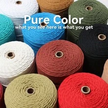 Premium Macarami Rope 3-Piece Set -100% Cotton, 3mm X 3937.01 Inches Per Piece, Tri Color Set, Suitable For DIY Handicrafts, Wall Art, And Home Decor - Brown - View 5