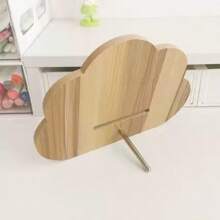 1pc Wooden Cloud Shaped Mirror, High Definition Glass Mirror Surface, Desktop Makeup Mirror, Large Size For Student Dormitory, Portable