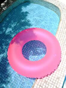 1 pieza Flotador de natación fluorescente y creativo de 60-90 cm, balsa inflable para piscina para fiesta de verano y playa, regalo perfecto para diversión y relajación de adultos en vacaciones - Rosa - Ver 5