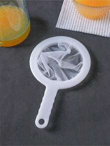 2pcs Multi-Function Food Filter Tool With Handle, Home Brewing , Advanced Kitchen Filter, Suitable For Wine, Tea, Soy Milk, Flour, Soy Milk, Coffee Roasting And Juice Filter, Flour Sieve,Oil Filter,1PC Portable Filter, Easy To Clean, For Apartments, Kitchens, Restaurants, Bars, Cafes - White - View 6