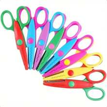 Juego de 4 piezas/6 piezas/8 piezas de tijeras de manualidades con bordes decorativos, tijeras de resina ABS para hacer tijeras de colores, tijeras para scrapbook con bordes decorativos, 6 tipos de patrones de tijeras, seguras