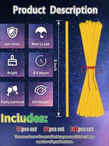 100/50 PCS 8 Inch Wedding Glow Stick Set, High Quality Super Bright Glow Stick, Glow For 10~12 Hours, Can DIY Make Bracelets, Necklaces, Etc., Colorful Party Glow Stick, Suitable For Parties, Bars, Nightclubs, Parties, Bride And Groom Decoration, Glow Party Supplies, Glow In The Dark, Gift Recommendations, Party Lighting Supplies, Wedding Party Supplies - Orange - View 2