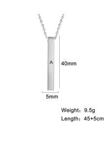 LIKGREAT 1pc Women Stainless Steel A-Z Letter Initial Name Pendant Necklace, Gift For Family, Friends, Lovers On Valentine's Day