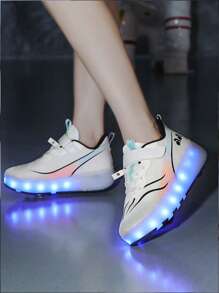 Classic, Fashionable, Cool, And Comfortable LED Rechargeable Light Up Roller Skates Suitable For Teenagers And Adults, For Casual And Fast Rolling
