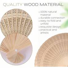 Wooden Folding Fan Hand Held – Japanese Fan With Hollow Pattern Chinese Accessories Folding Handheld Wooden Accessories For Wedding Home Decorations Birthday Gift Bridal Shower Party Favors