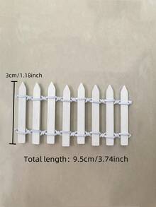 1 Set Small Fairy Tale Garden Fence, Wooden Decor, DIY Craft Project, Small Peaked Fence (Coffee & White), Length 35 Inches - Multicolor - View 11