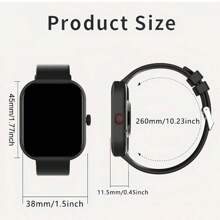 Hot New 1pc Silicone Strap Unisex Smart Watch, Supports Make/Receive Calls, Pedometer, Calorie Counter, Multi-Sport Modes, Alarm, Call & Message Reminder, 2.01" Full-Screen Touch, Compatible With IOS & Android, Suitable As Festival Gift For Family And Friends