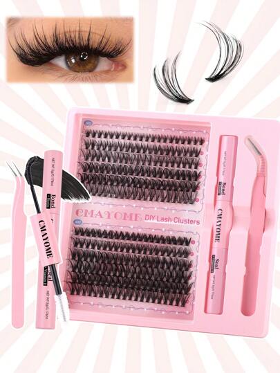 240 grupos de extensiones de pestañas DIY, 30D+40D+50D+60D, pestañas naturales de hadas, longitud mixta de 10 mm a 16 mm, pestañas en forma de D, agrandan tus ojos para mostrar un Charm cautivador, Finsome Natural dibujos animados False Eyelashes, Sellador + Pinzas, Convenientemente portátil. Adecuado para principiantes para hacer pestañas, adecuado para uso diario y fiesta de vacaciones.