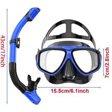 JoyMaySun Schnorchelmaske, Atemschlauch-Set, Dry Top, geringes Volumen, Silikonmaske, auslaufsicher und beschlagfrei, Schnorchelmaske, Schwimmbrille für Männer und Frauen