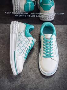 Men's Canvas Sneakers, Fashion Lace-Up Round Toe Low-Top Skateboard Shoes, High Quality Leather Upper, Non-Slip Rubber Outsole, Soft And Comfortable Lining, Breathable, Versatile For Casual Wear, Campus, School Uniform, Solid Color