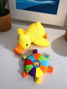 1 Plush Toy Of Duck Pet Made Of Corn Wool Material, A Pet Toy That Can Make Noise When Gnawing And Playing, And An Interactive Toy For Pets To Kill Energy. It Is Only For Pet Use