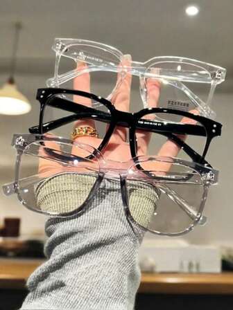 3 piezas Gafas ópticas cuadradas extra grandes, uso versátil diario y enmarcado facial para verano, playa, vacaciones, exterior, viajes