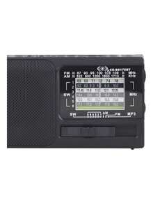 DTI Portable AM FM Radio Rechargeable Solar Panel USB Micro SD Black - Multicolor - View 5