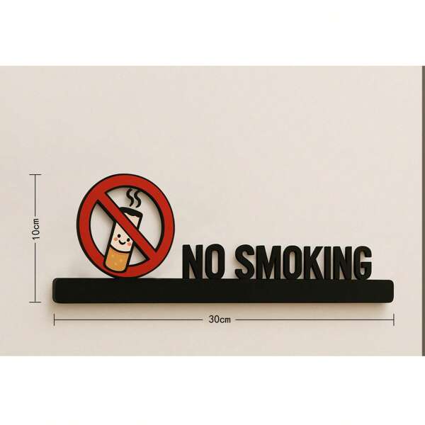 Acrylic No Smoking Sign, Black No Smoking Sign, Mall, Restaurant, Public Place No Smoking Area Reminder Sign, No Smoking Zone Warning Icon