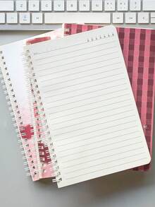 Set de 4 cuadernos espirales A5, con portadas de dibujos animados lindos, 60 páginas rayadas, patrones aleatorios - Multicolor - Ver 6