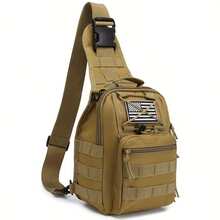 Tactical Backpack - Multi-Functional Outdoor Sports Chest Bag, Shoulder Crossbody Bag, Durable Zipper Closure, Oxford Cloth Material, Adjustable Strap, Fitness, Hiking, Fishing Can Be - 譚 - 查看 4