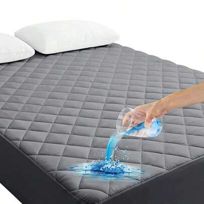 1 Pieza Cubre Colchón Impermeable de 3Capas(Sin Funda de Alohada)Protección Completa Transpirable,Antideslizante y Fácil de Lavar Ideal para Hogares y Alojamientos para Colchón Individual Matrimonial Queen King,Color Gris
