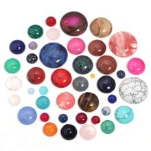 paquete de 5 piezas/10 piezas de cabuchones de piedras preciosas redondas naturales, surtido aleatorio de piedras sueltas de varios tamaños, decoración de joyería vintage elegante de jade/ágata hecha a mano, adecuado para collares, anillos, pulseras y accesorios
