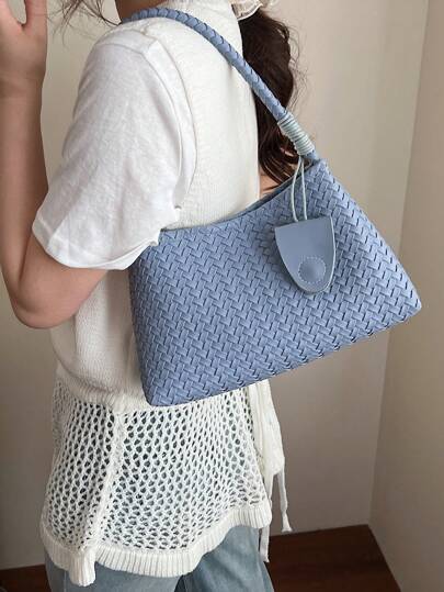 مجموعة حقائب يد ذات تصميم صغير الحجم، عالية الجودة، ناعمة ومريحة ذات ملمس محبوك مع حقيبة داخلية صغيرة، حقيبة كروس بدي وتحت الذراع