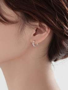 Nooxian 一对简约时尚银色花形耳环