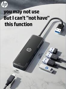 HP Docking Station USB With Type C Charging Adapter 2.0 Splitter Compatible With Apple Laptop Converter 4K Projection PD Charging Docking Station Four In One(Black, White, Milk Tea, Silver)